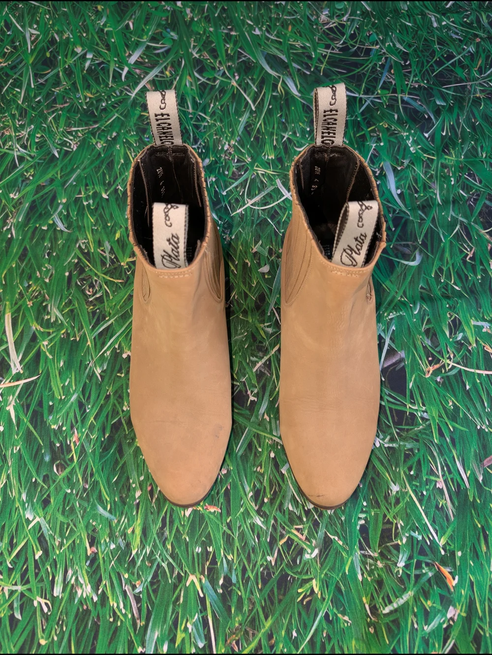 El Canelo men's charro short Chelsea Ankle Boots Genuine Leather Camel 10.5